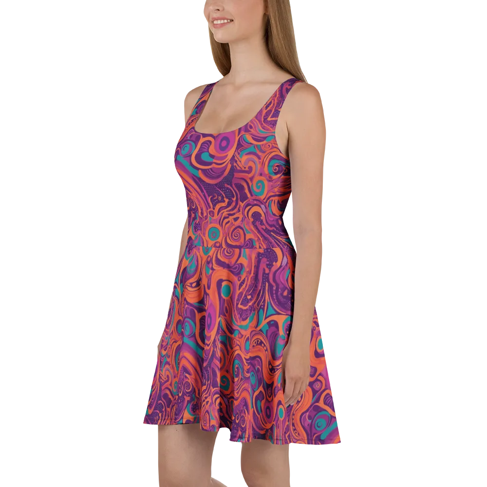 Psychedelic Paisley on Skater Dress — Left