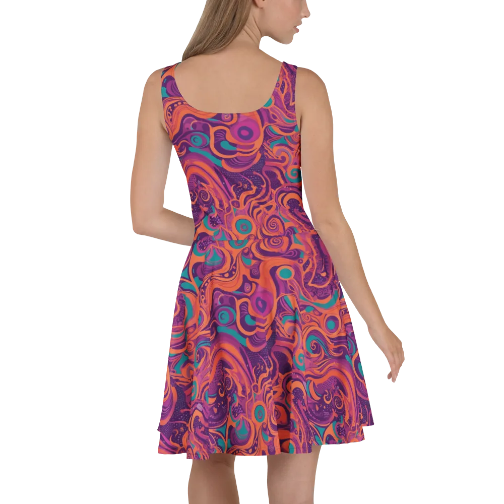 Psychedelic Paisley on Skater Dress — Back