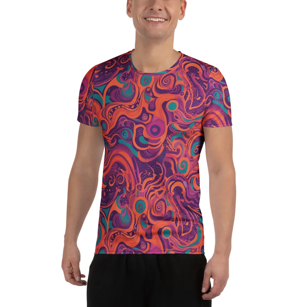 Psychedelic Paisley on Men's Athletic T-Shirt — Front
