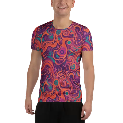 Psychedelic Paisley on a Men's Athletic T-Shirt