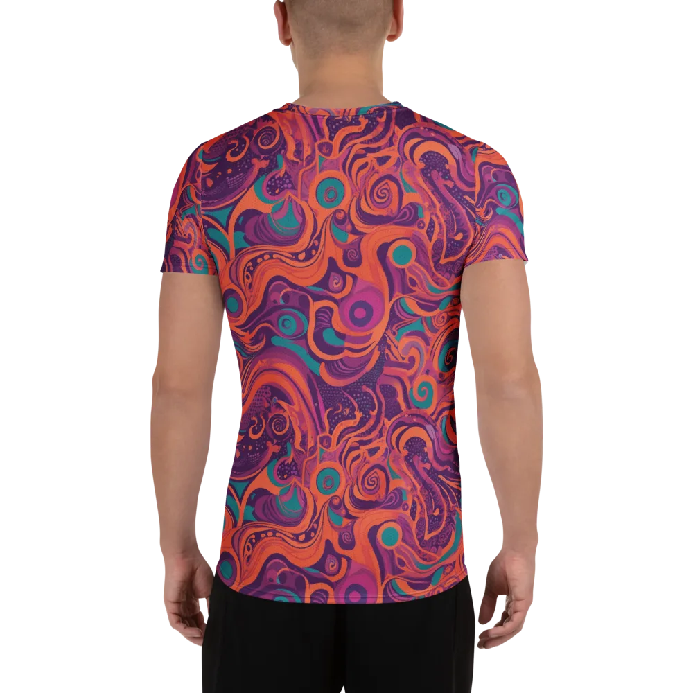 Psychedelic Paisley on Men's Athletic T-Shirt — Back