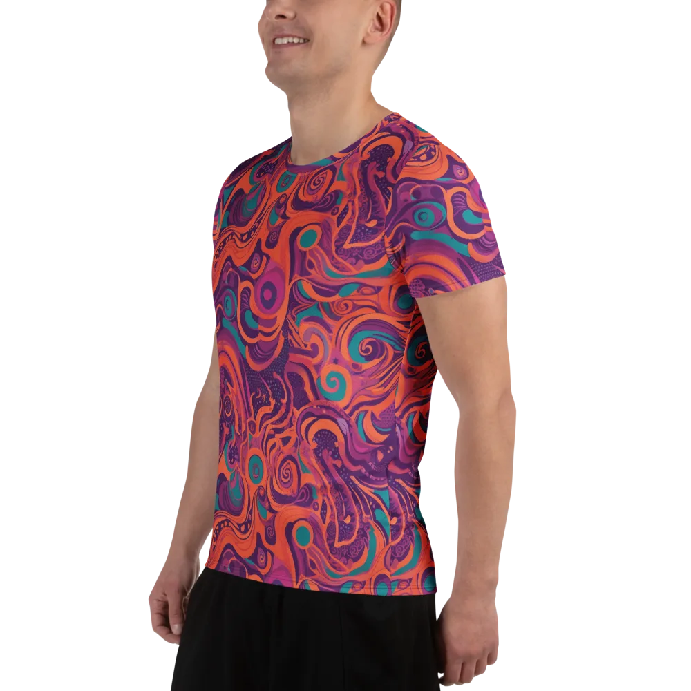 Psychedelic Paisley on Men's Athletic T-Shirt — Left