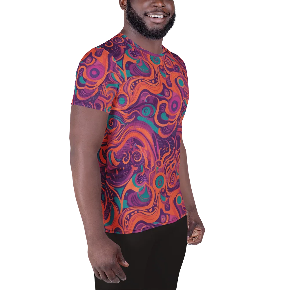 Psychedelic Paisley on Men's Athletic T-Shirt — Right