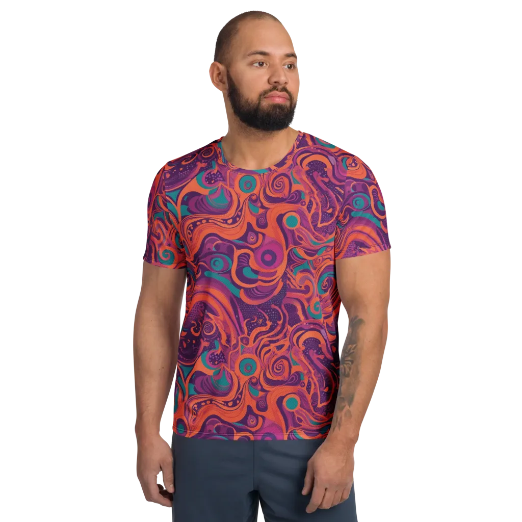 Psychedelic Paisley on Men's Athletic T-Shirt — Front
