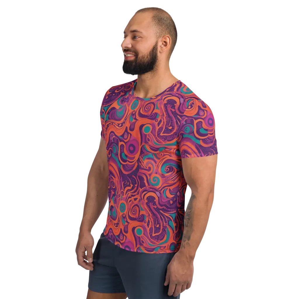 Psychedelic Paisley on Men's Athletic T-Shirt — Left