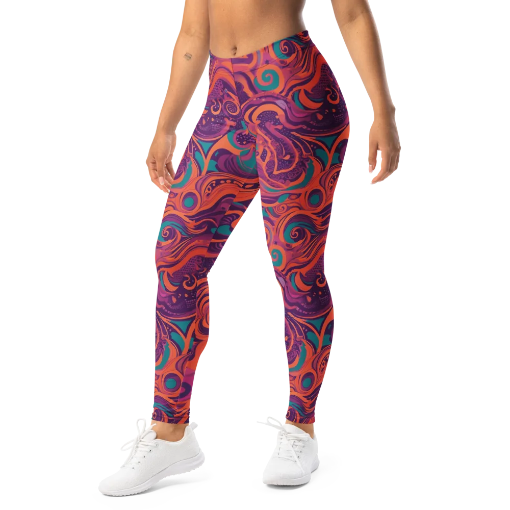 Psychedelic Paisley on Leggings — Left Front