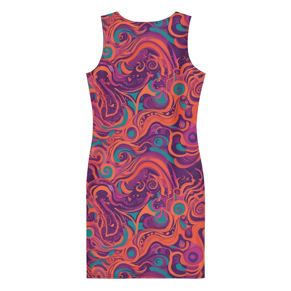 Psychedelic Paisley on Bodycon Dress — Back