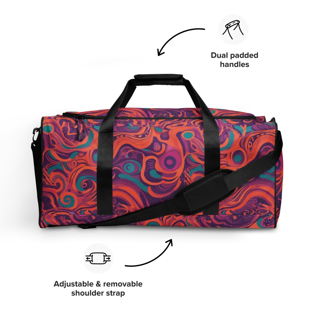 Psychedelic Paisley on Duffle Bag — Front