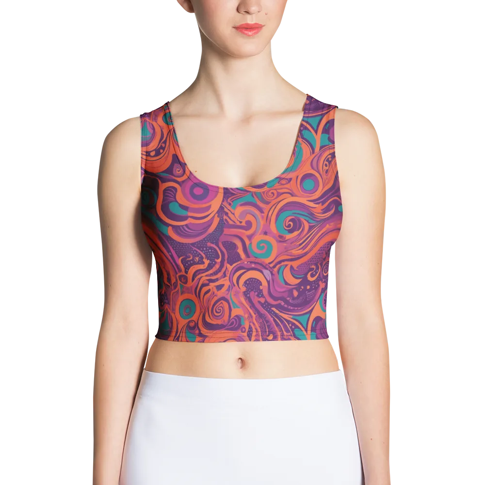 Psychedelic Paisley on Crop Top — Front