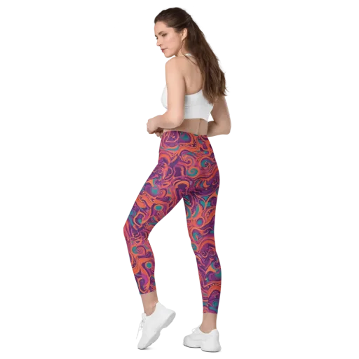 Psychedelic Paisley on a Leggings with Pockets