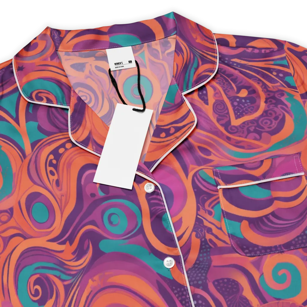 Psychedelic Paisley on Women's Short Sleeve Pajama Top — Product details