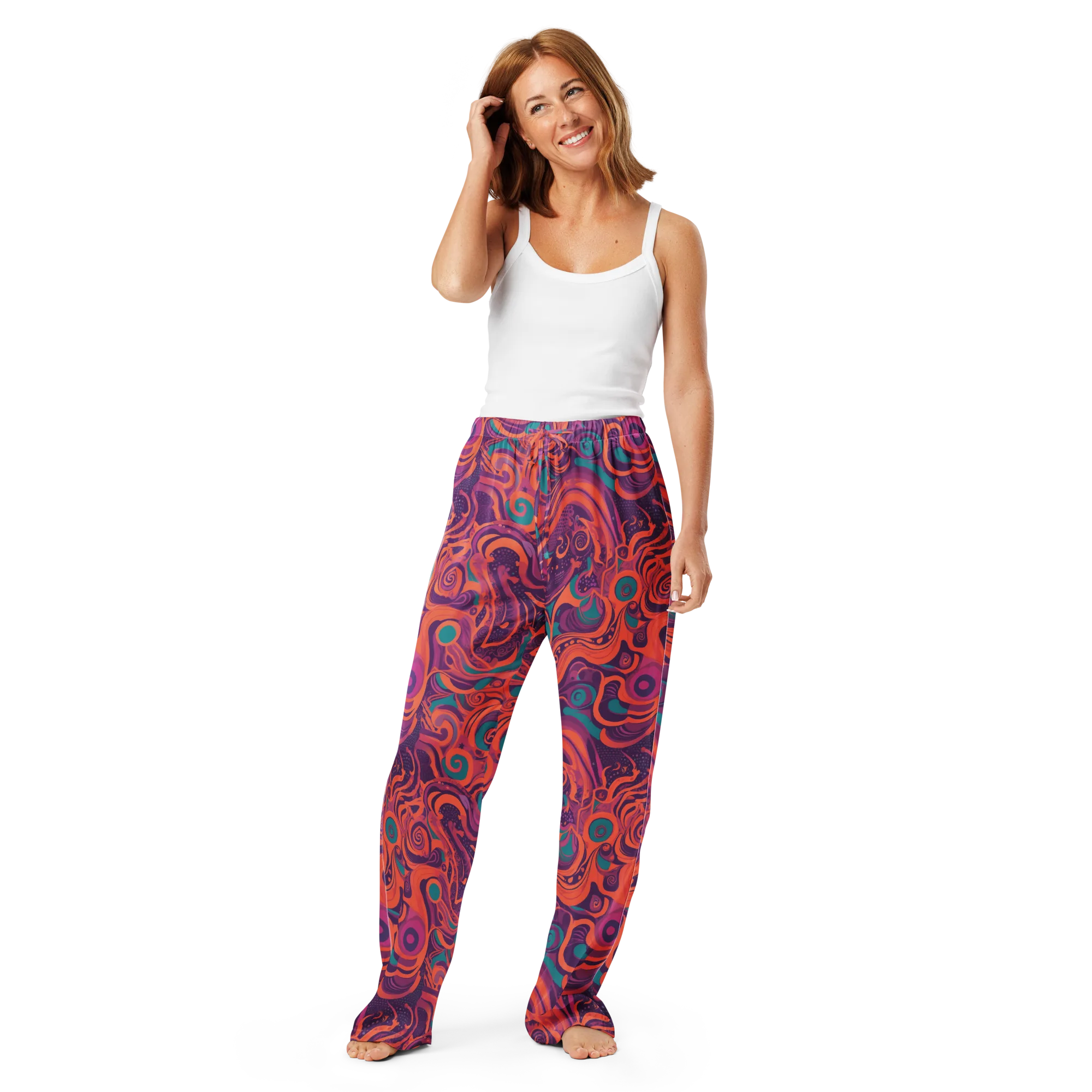 Psychedelic Paisley on Women's Pajama Pants — Front
