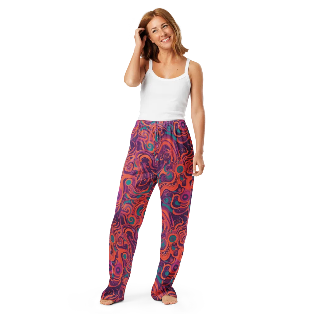 Psychedelic Paisley on Women's Pajama Pants — Front