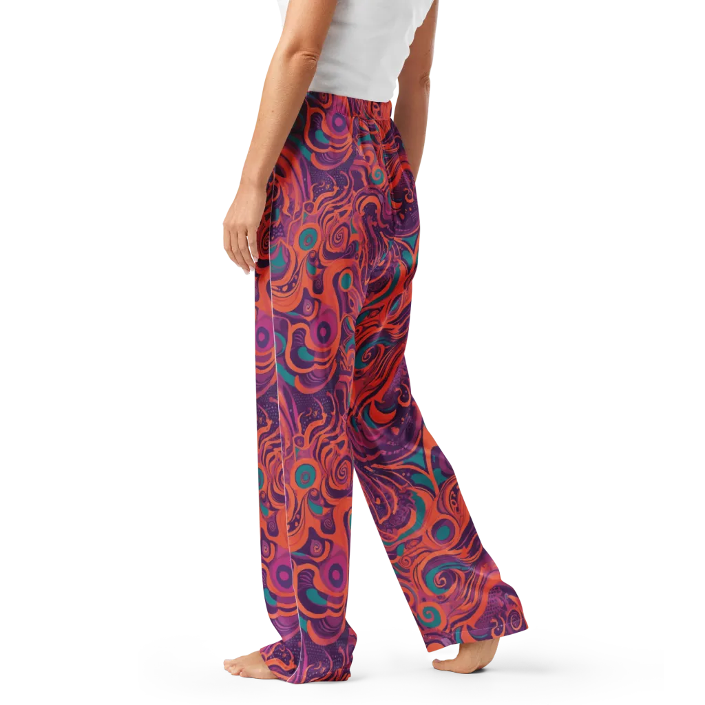 Psychedelic Paisley on Women's Pajama Pants — Left