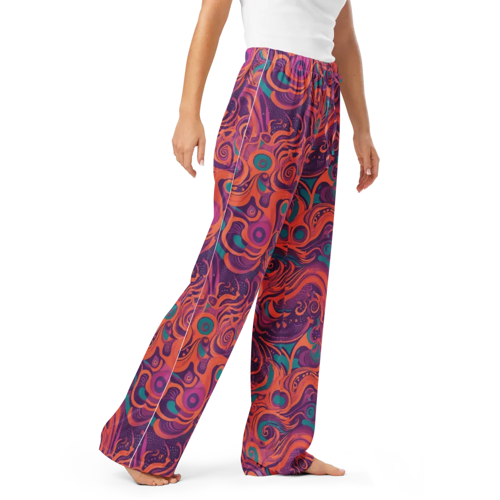 Psychedelic Paisley on Women's Pajama Pants — Right Front