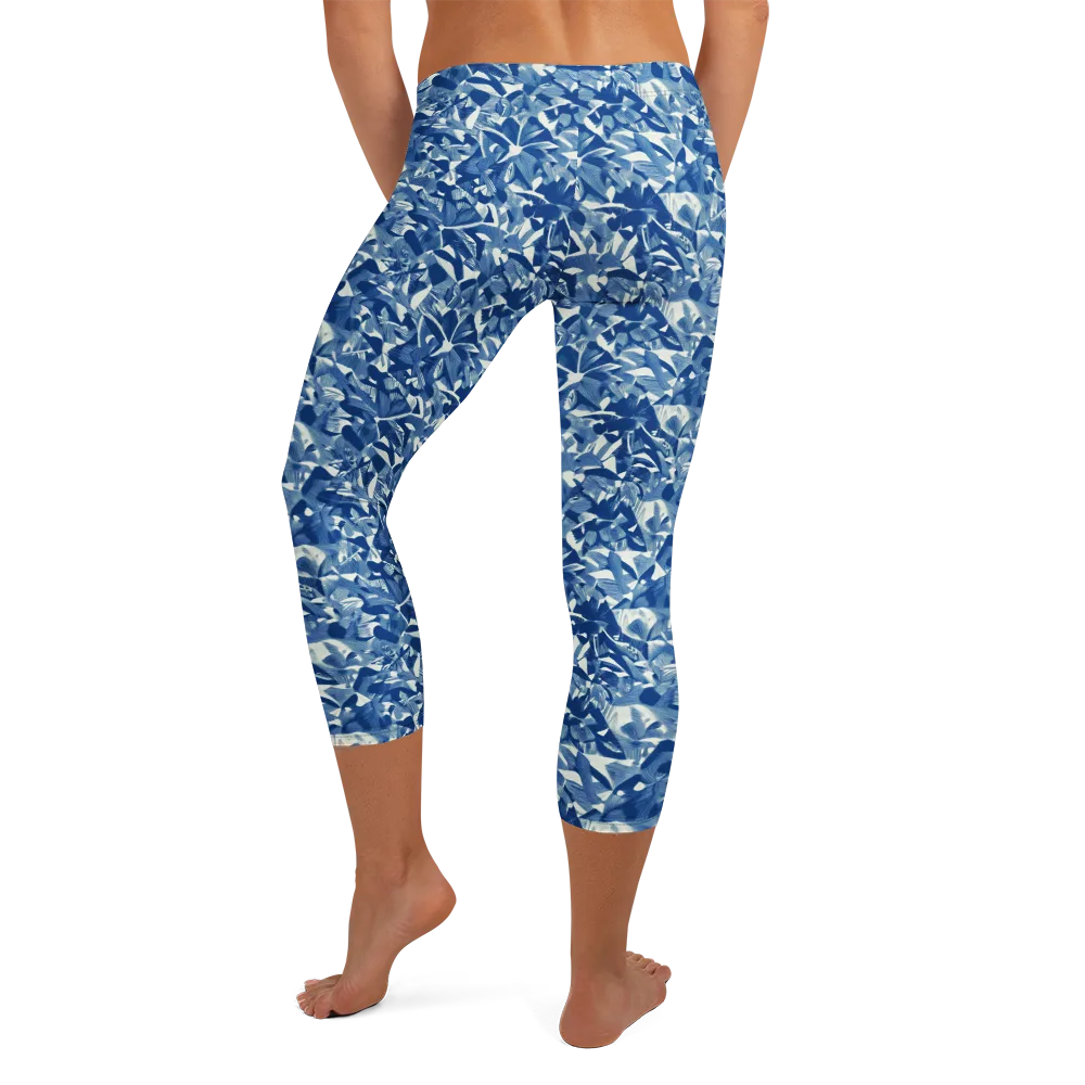 Blue Orchard on Capri Leggings — Back