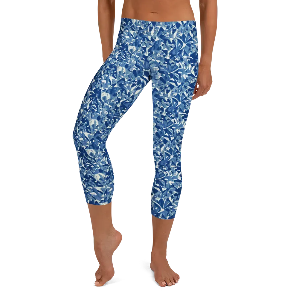 Blue Orchard on Capri Leggings — Front