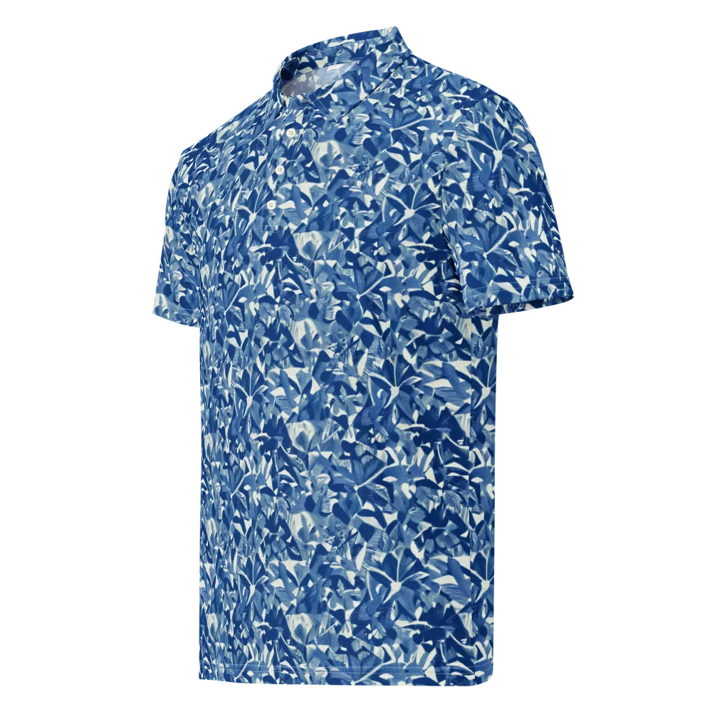 Blue Orchard on Men's Slim Fit Polo Shirt — Left Front