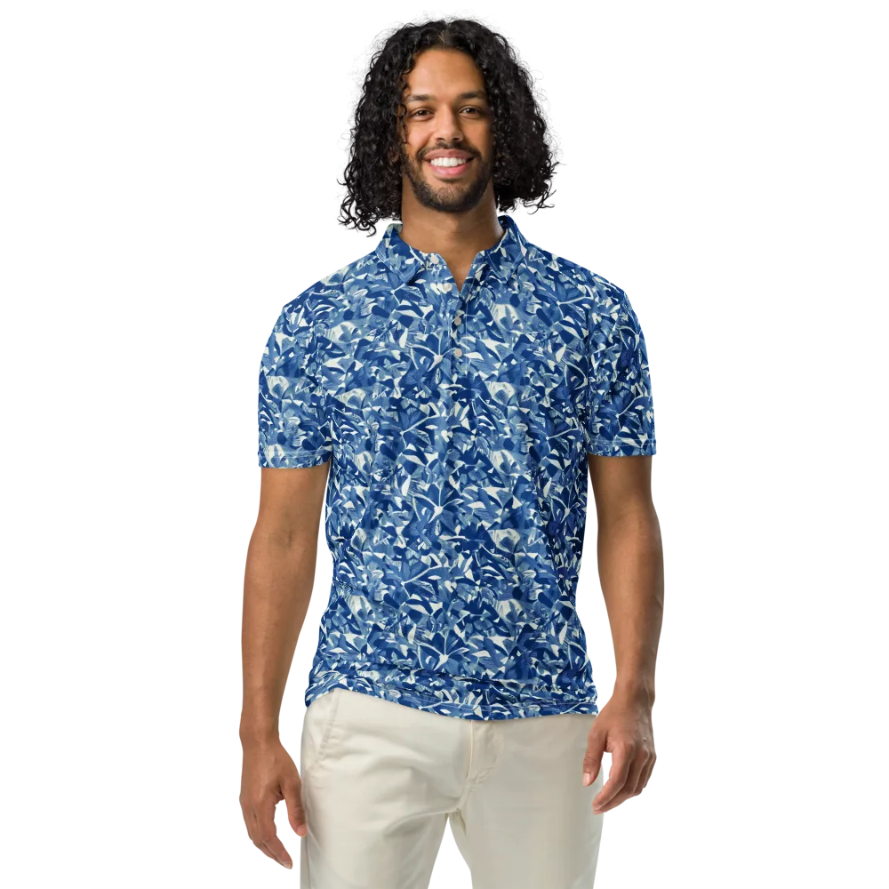 Blue Orchard on Men's Slim Fit Polo Shirt — Front