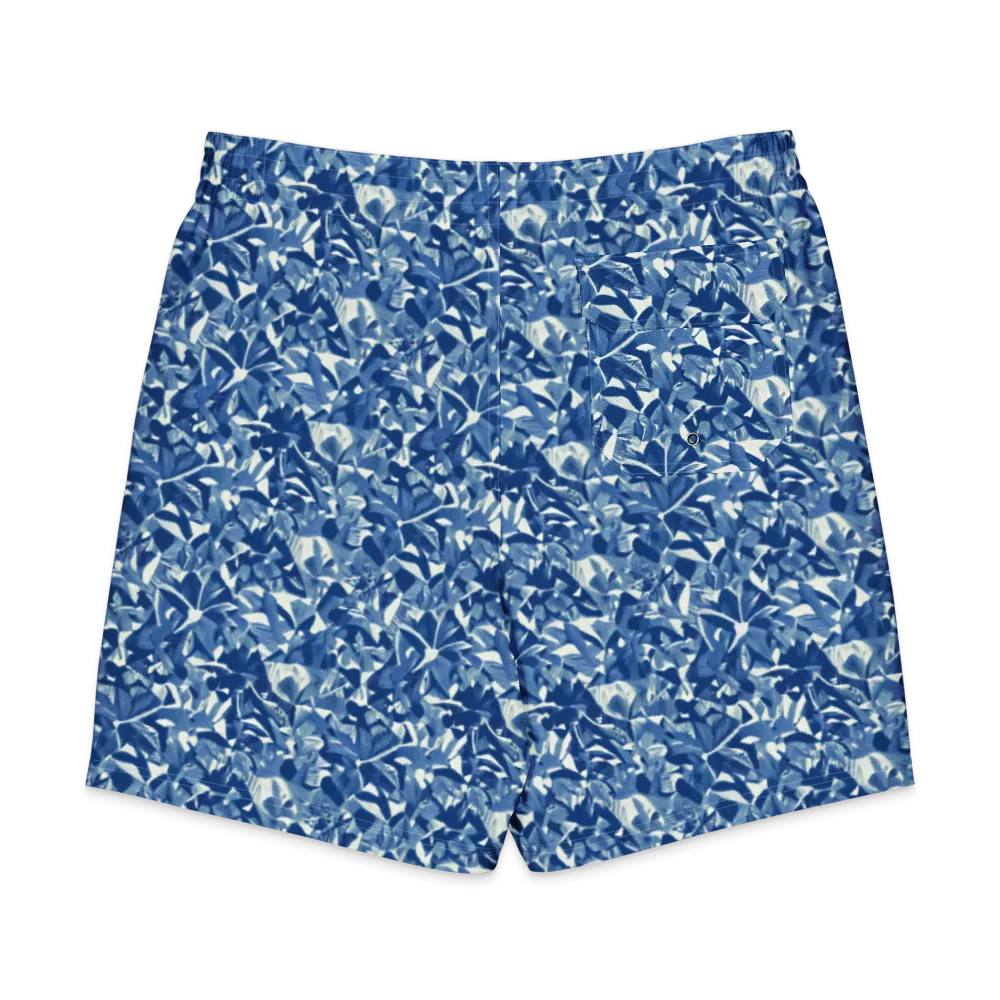 Blue Orchard on Men's Board Shorts — Back