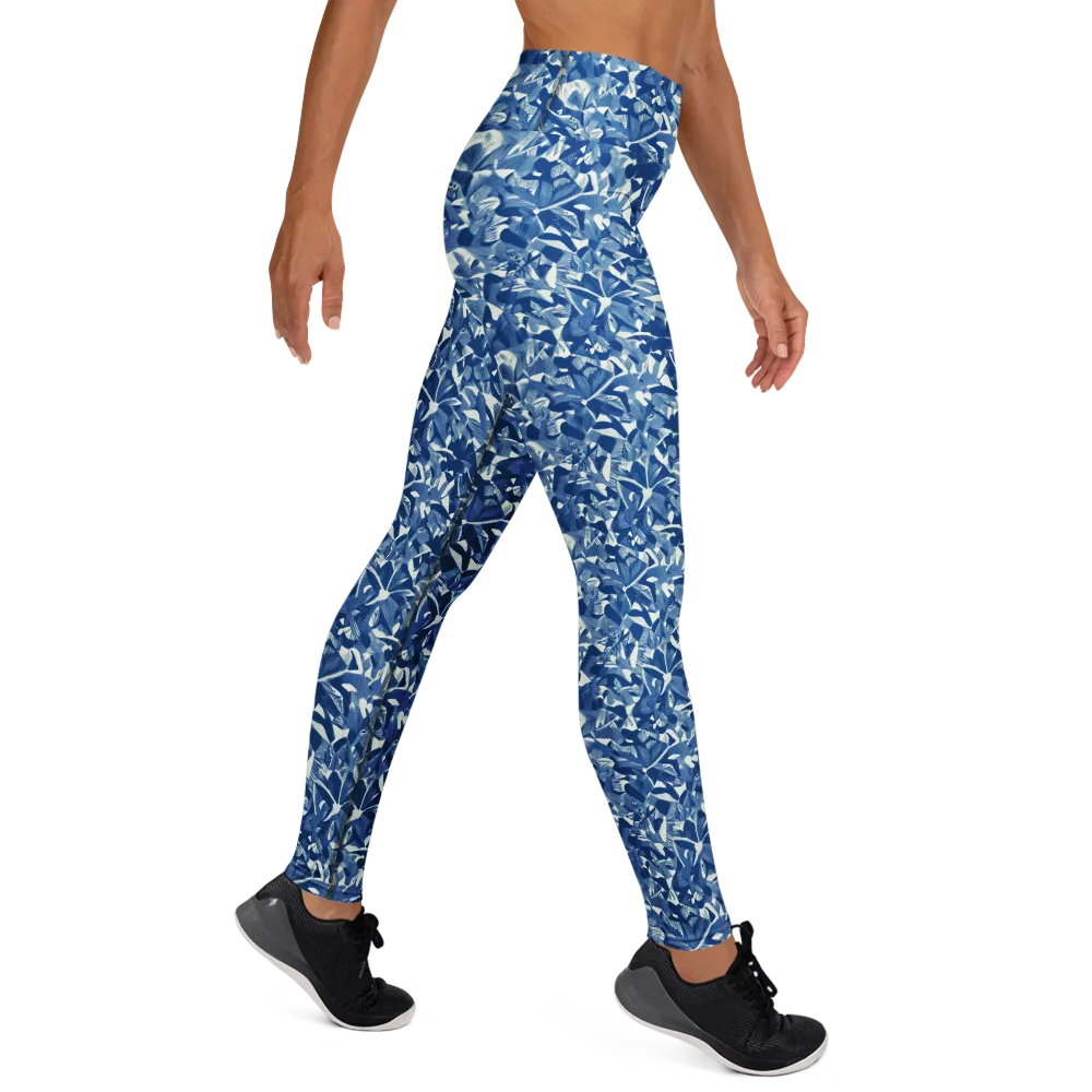 Blue Orchard on Yoga Leggings — Right