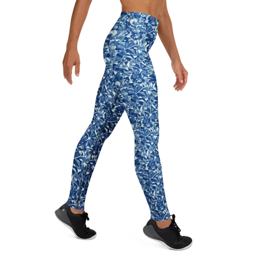 Blue Orchard on a Yoga Leggings