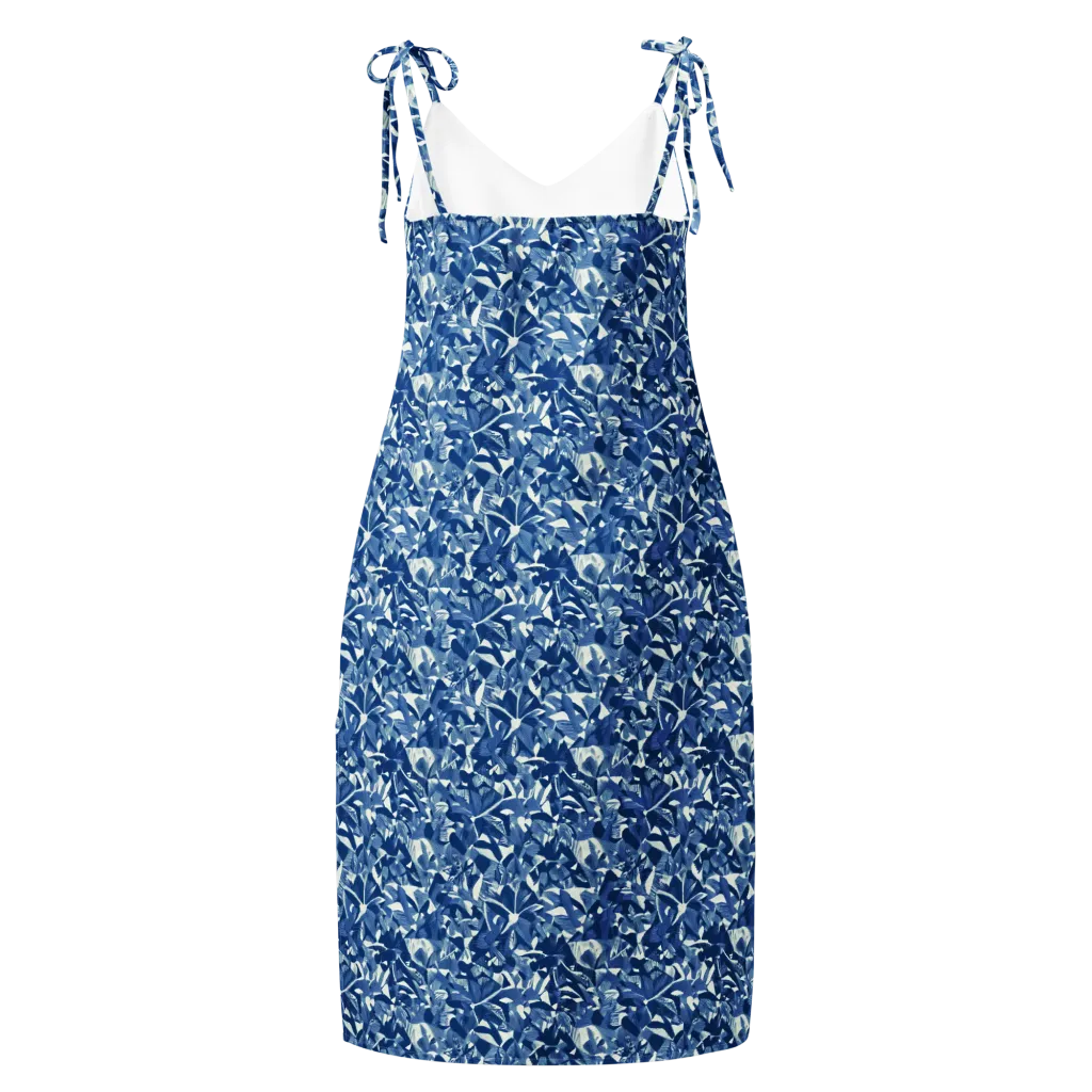 Blue Orchard on Slip Dress — Back