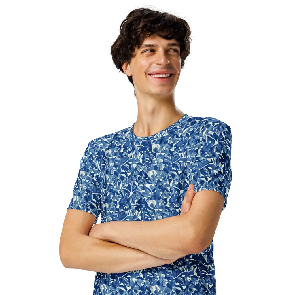 Blue Orchard on Men's Crew Neck T-Shirt — Left Front