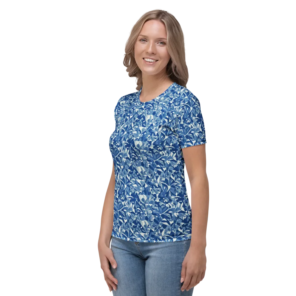Blue Orchard on Women's Crew Neck T-Shirt — Left