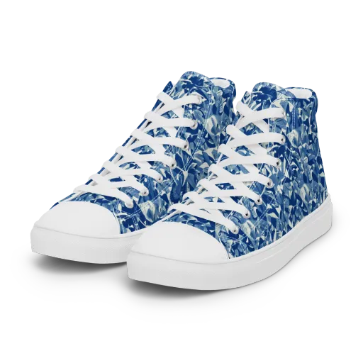Blue Orchard on a Women's High Top Canvas Shoes