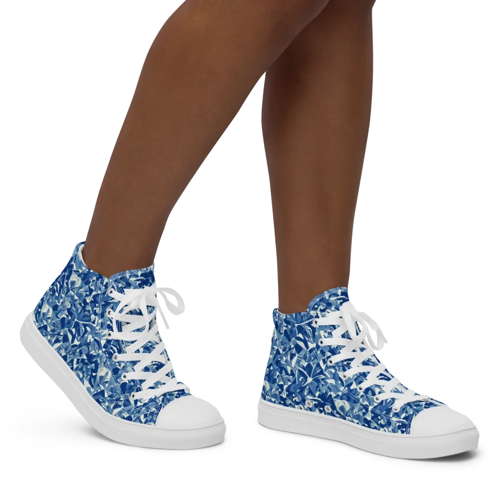 Blue Orchard on Women's High Top Canvas Shoes — Right
