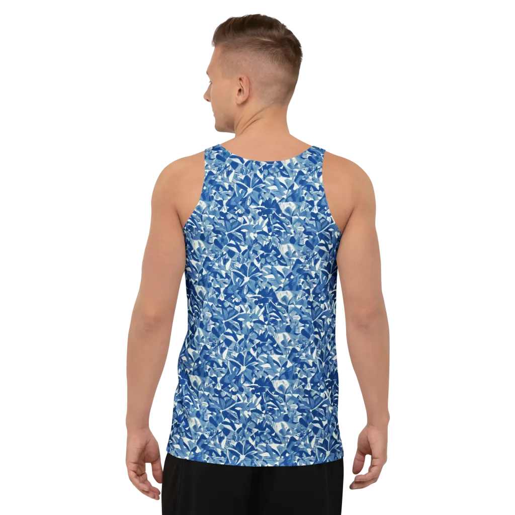 Blue Orchard on Men's Tank Top — Back
