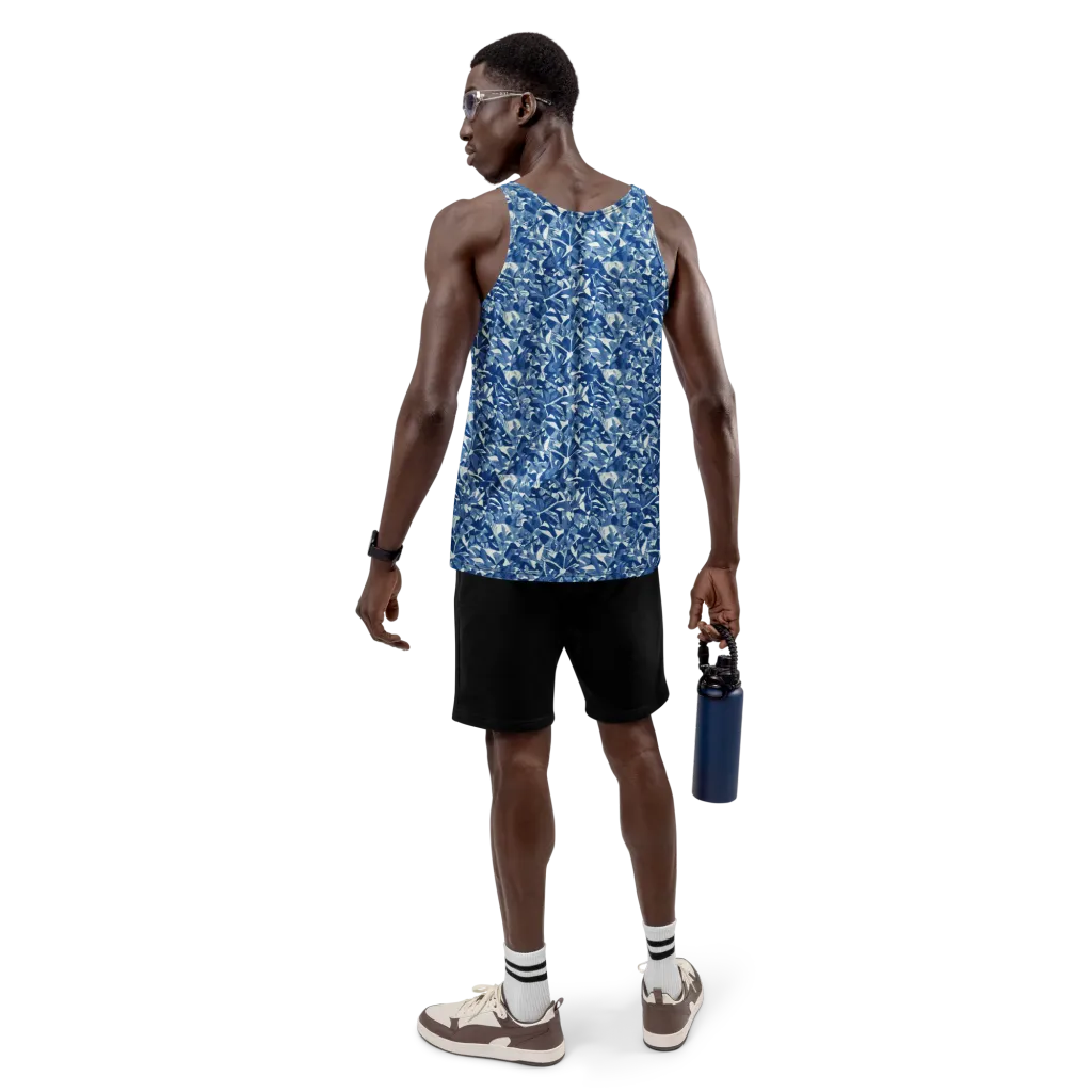 Blue Orchard on Men's Tank Top — Back