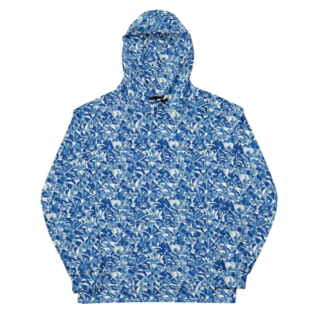 Blue Orchard on Cotton Hoodie — Front