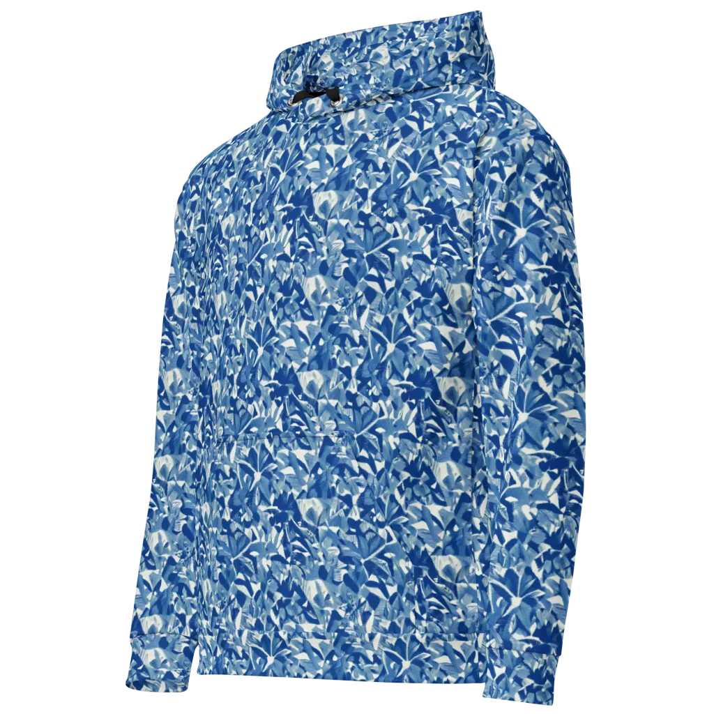 Blue Orchard on Cotton Hoodie — Left Front