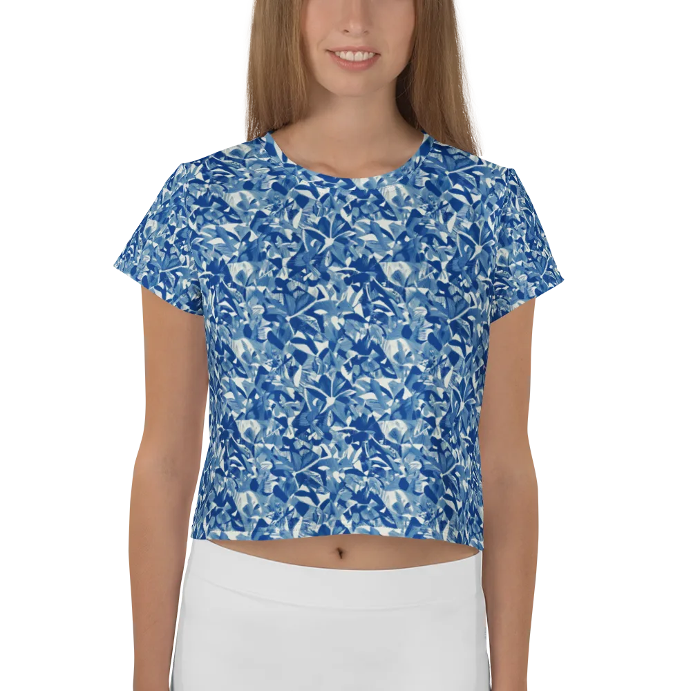 Blue Orchard on Crop Tee — Front