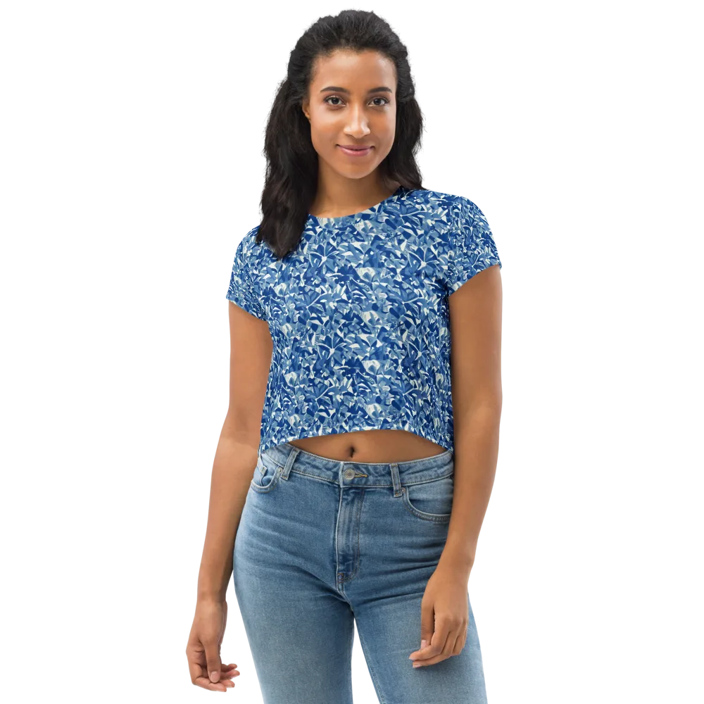 Blue Orchard on Crop Tee — Front