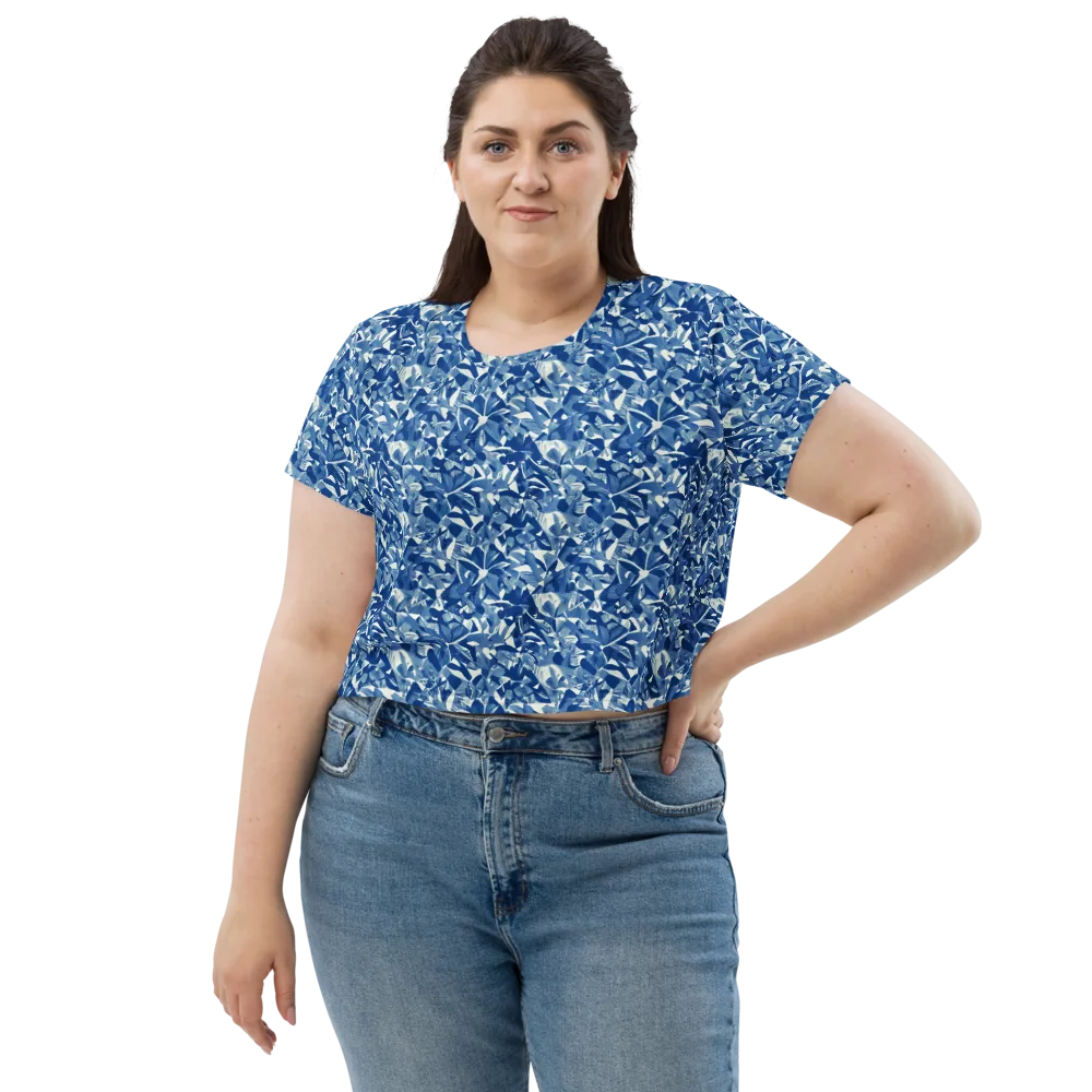 Blue Orchard on Crop Tee — Front