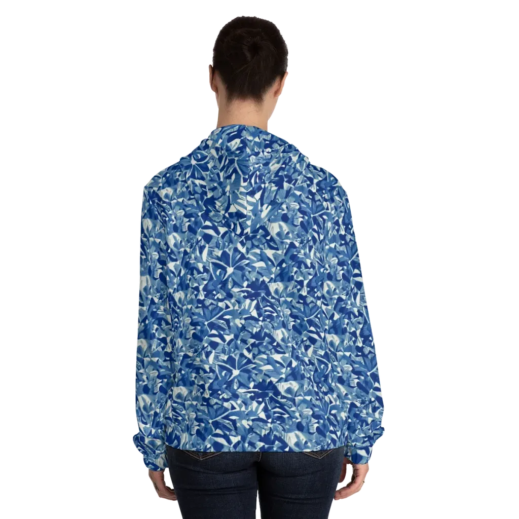 Blue Orchard on Women's Full-Zip Hoodie — Back On Person
