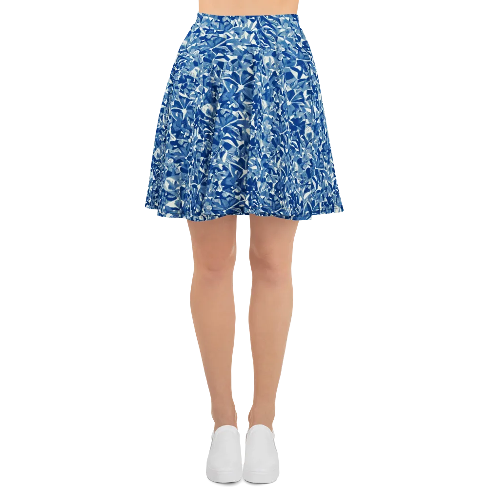 Blue Orchard on Skater Skirt — Front