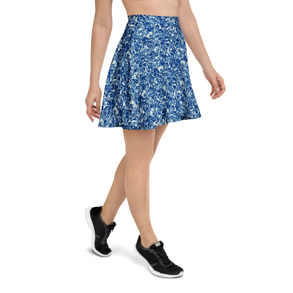 Blue Orchard on Skater Skirt — Right