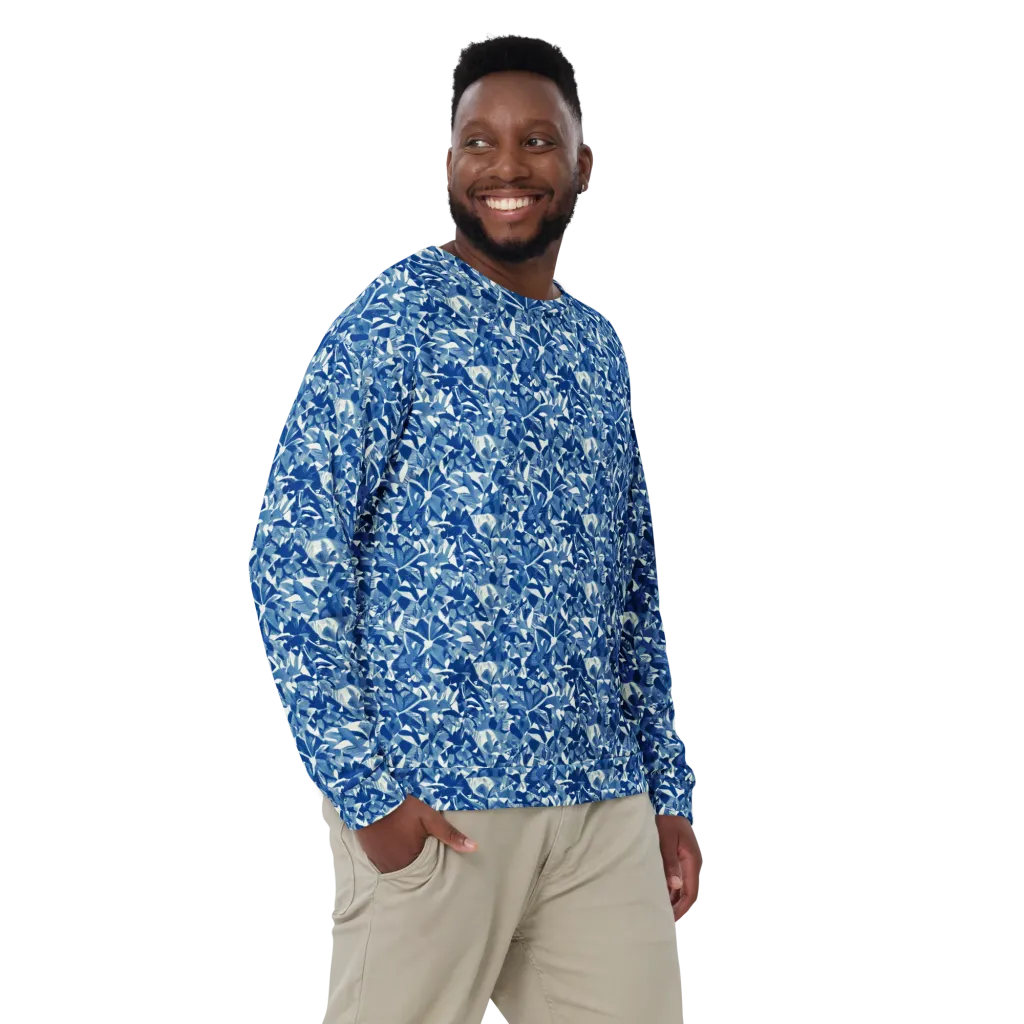 Blue Orchard on Sweatshirt — Front
