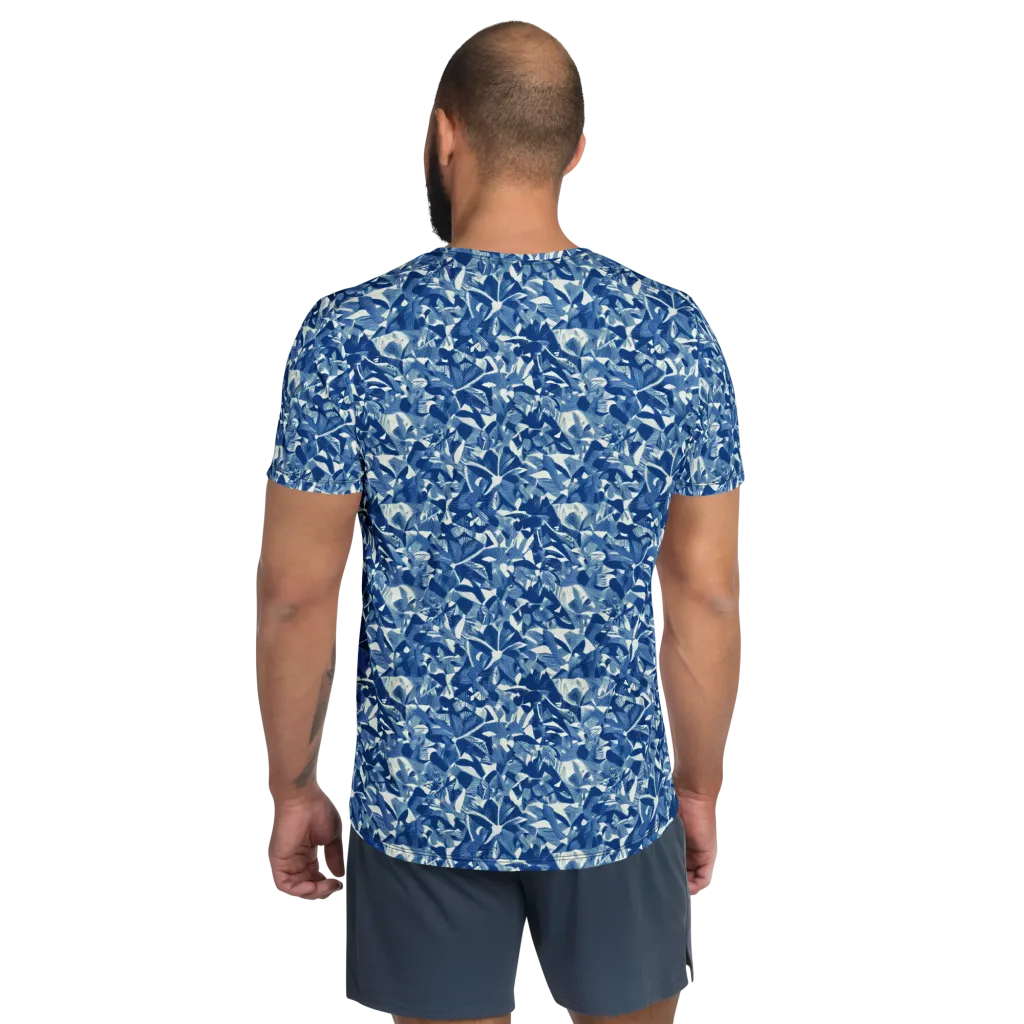 Blue Orchard on Men's Athletic T-Shirt — Back