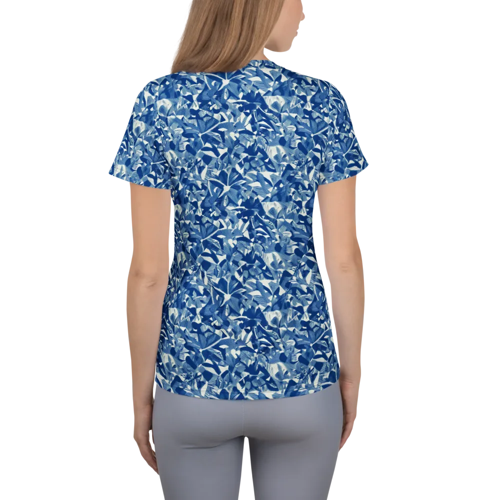 Blue Orchard on Women's Athletic T-Shirt — Back