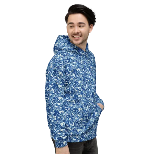 Blue Orchard on a Hoodie