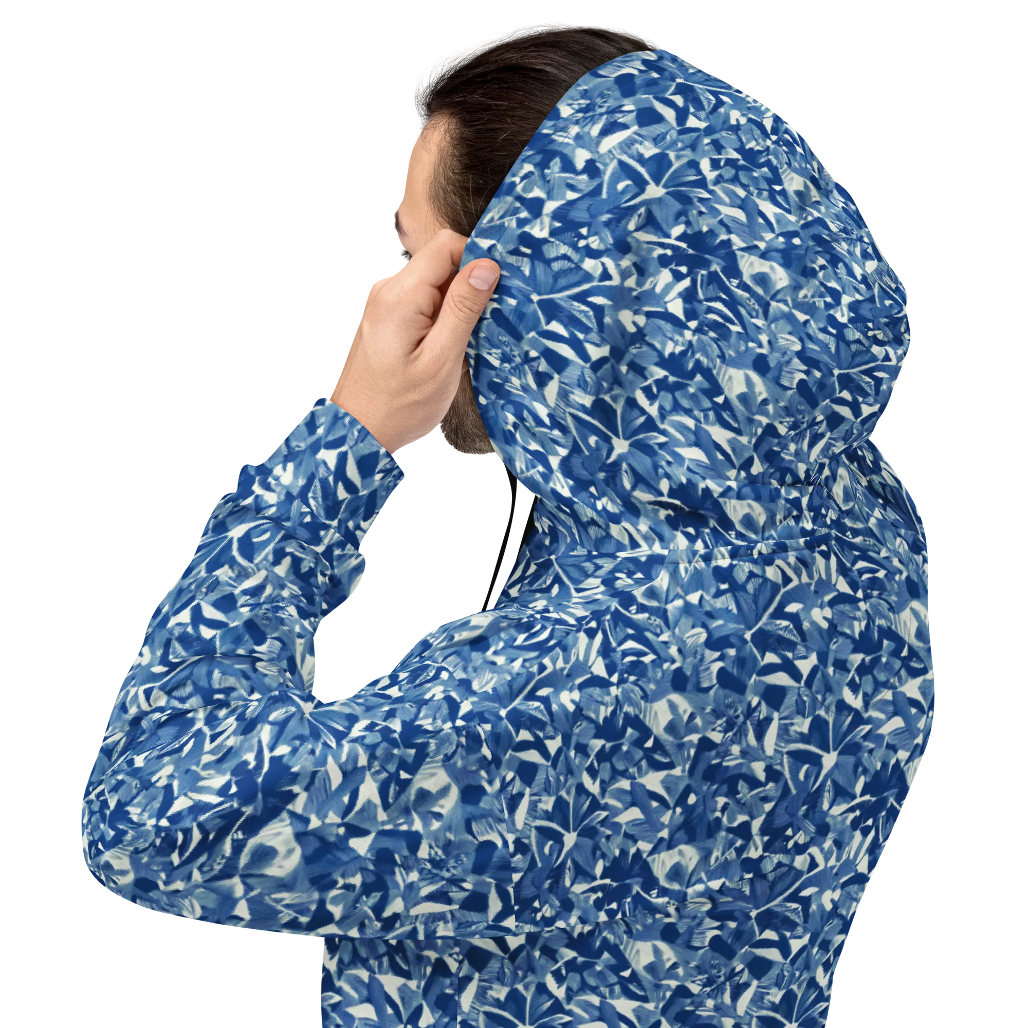 Blue Orchard on Hoodie — Back