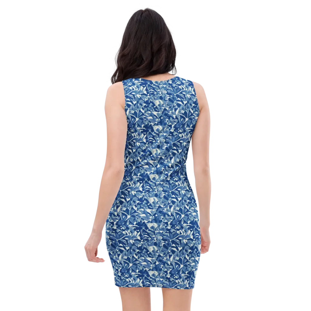 Blue Orchard on Bodycon Dress — Back