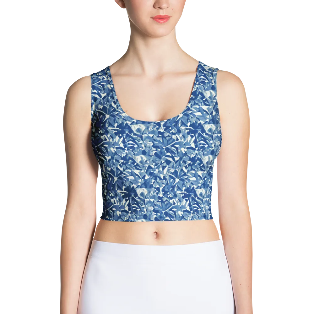 Blue Orchard on Crop Top — Front