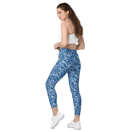 Blue Orchard on a Leggings with Pockets