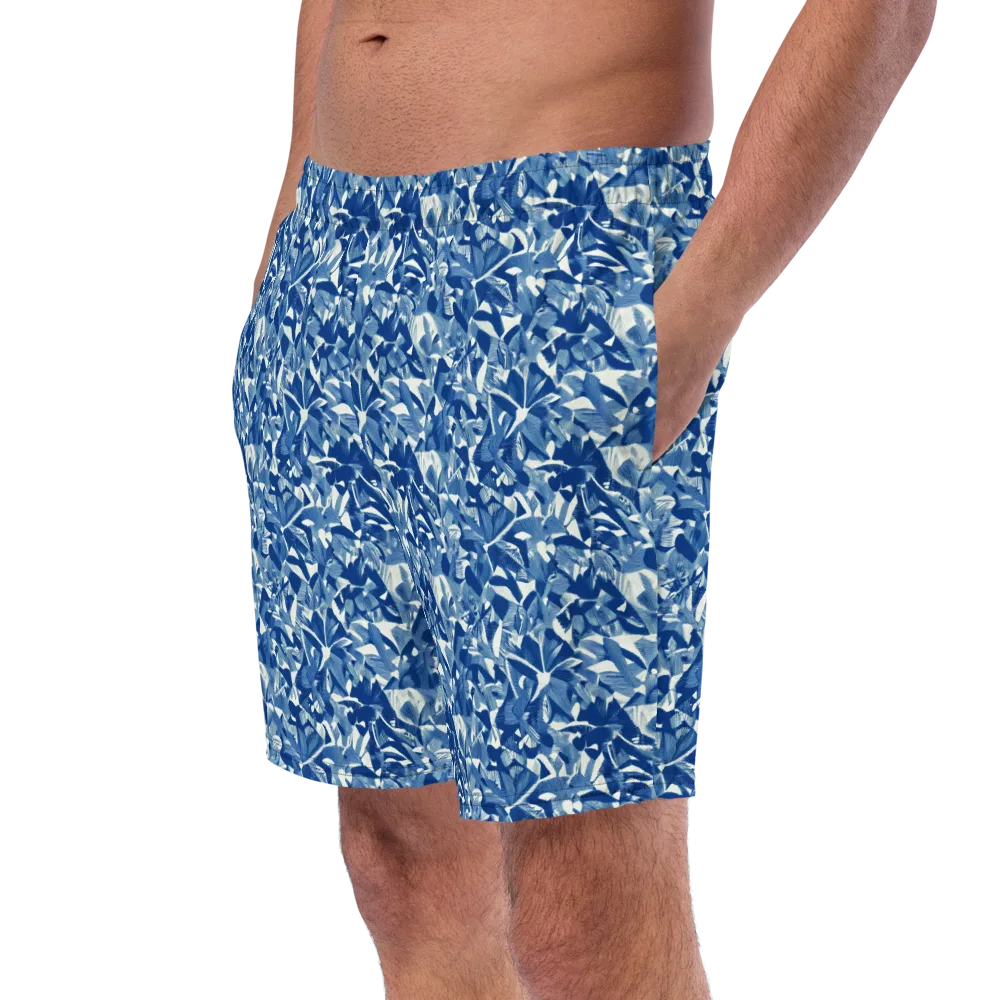 Blue Orchard on Swim Trunks — Left Front